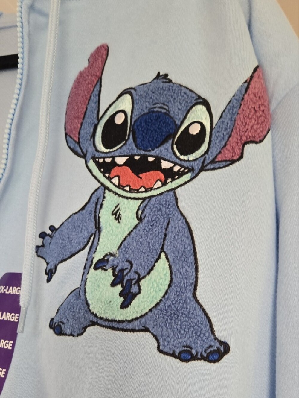 NWT Disney Stitch Women's Blue Zip Up Character Hoodie/Jacket - Picture 5 of 8